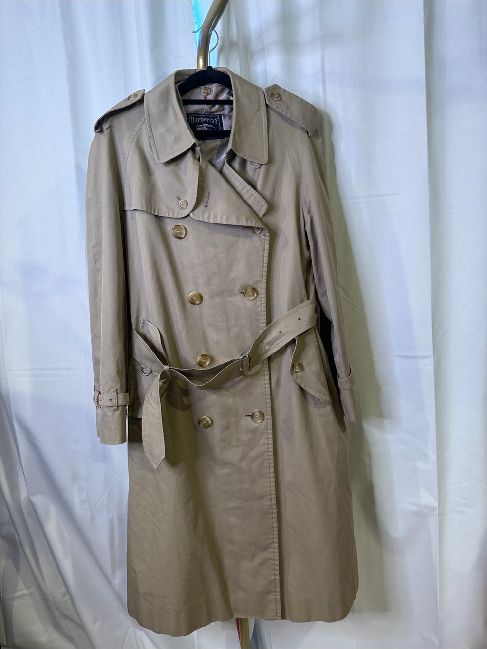 Burberrys Vintage Camel Wool Sport Coat with Signature Label Mens 40 Regular